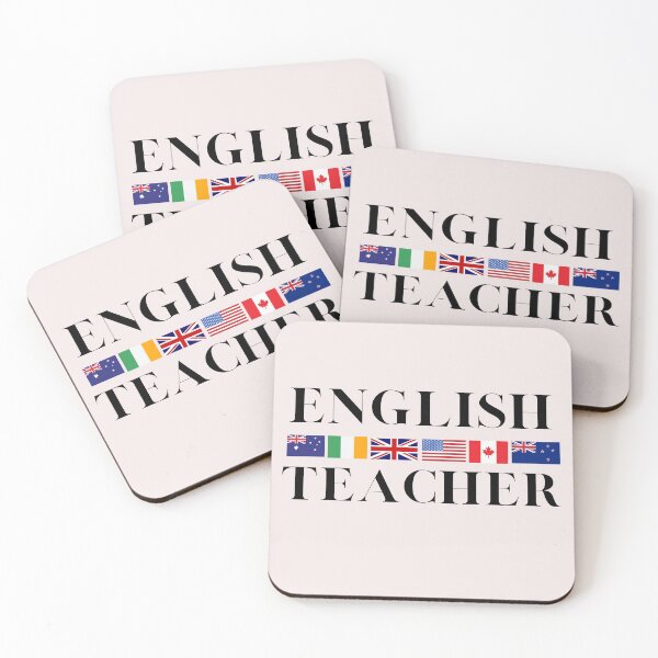 Item preview, English Teacher English Speaking Country Flags Black Writing designed and sold by Time4German.