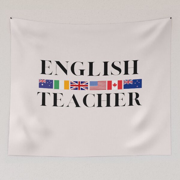 Item preview, English Teacher English Speaking Country Flags Black Writing designed and sold by Time4German.