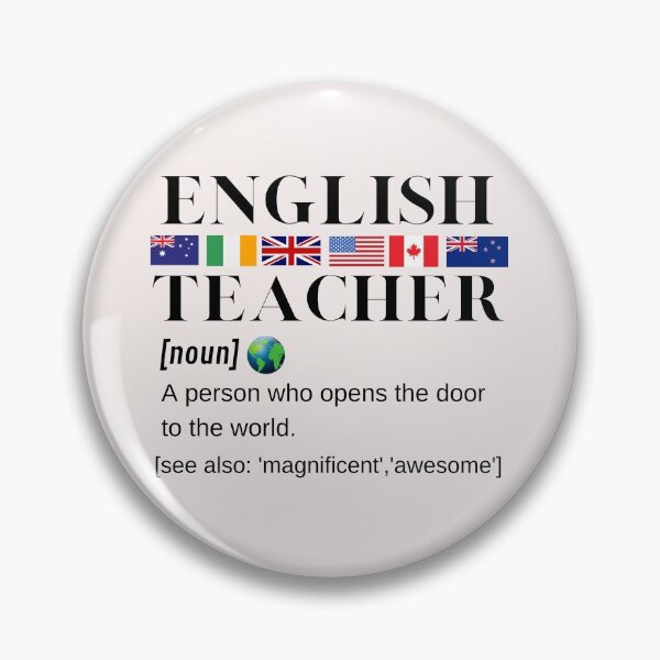 Item preview, English Teacher English Speaking Flags, Globe and Definition Black Writing designed and sold by Time4German.