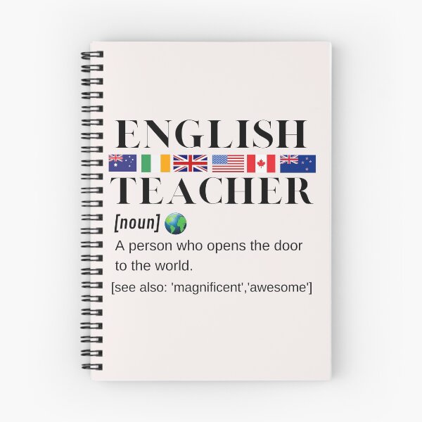 Item preview, English Teacher English Speaking Flags, Globe and Definition Black Writing designed and sold by Time4German.