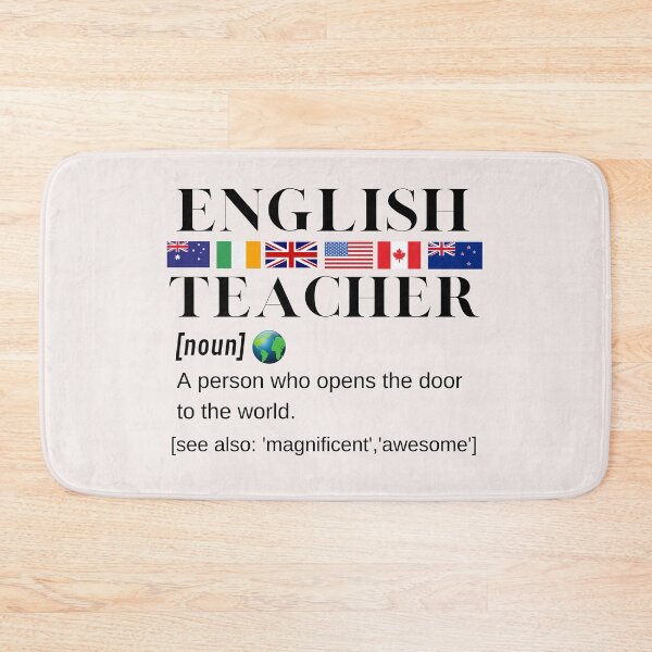 Item preview, English Teacher English Speaking Flags, Globe and Definition Black Writing designed and sold by Time4German.