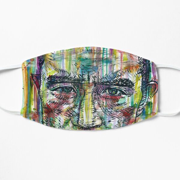 YUKIO MISHIMA watercolor and ink portrait.2 Flat Mask