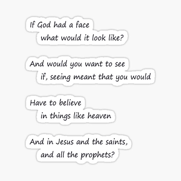 If God had a face Sticker