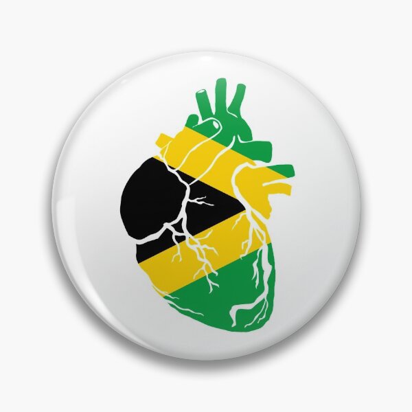 Artikelvorschau, Anatomisches Herzdesign, Jamaika-Flagge entworfen und verkauft von BunDesigns.