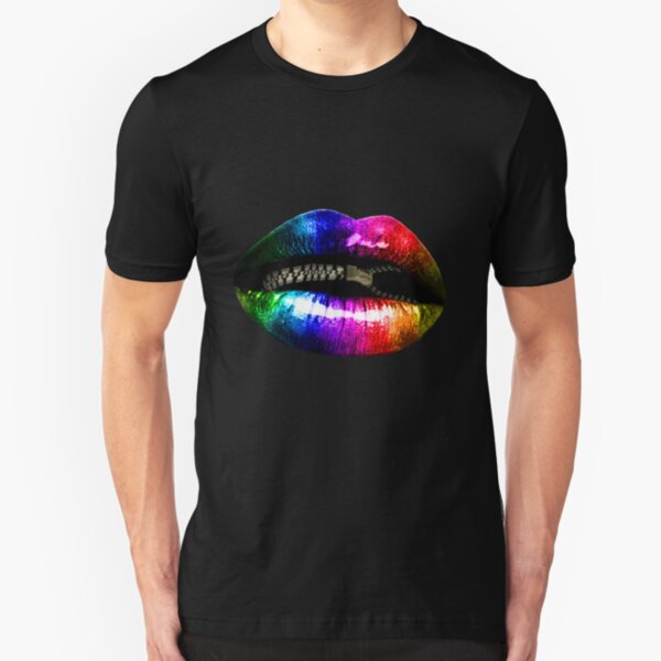 "Zips and Lips" - Clothing Slim Fit T-Shirt