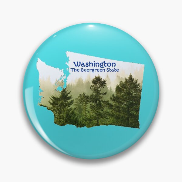 Artikelvorschau, Washington Map mit State Spitzname: The Evergreen State entworfen und verkauft von Havocgirl.