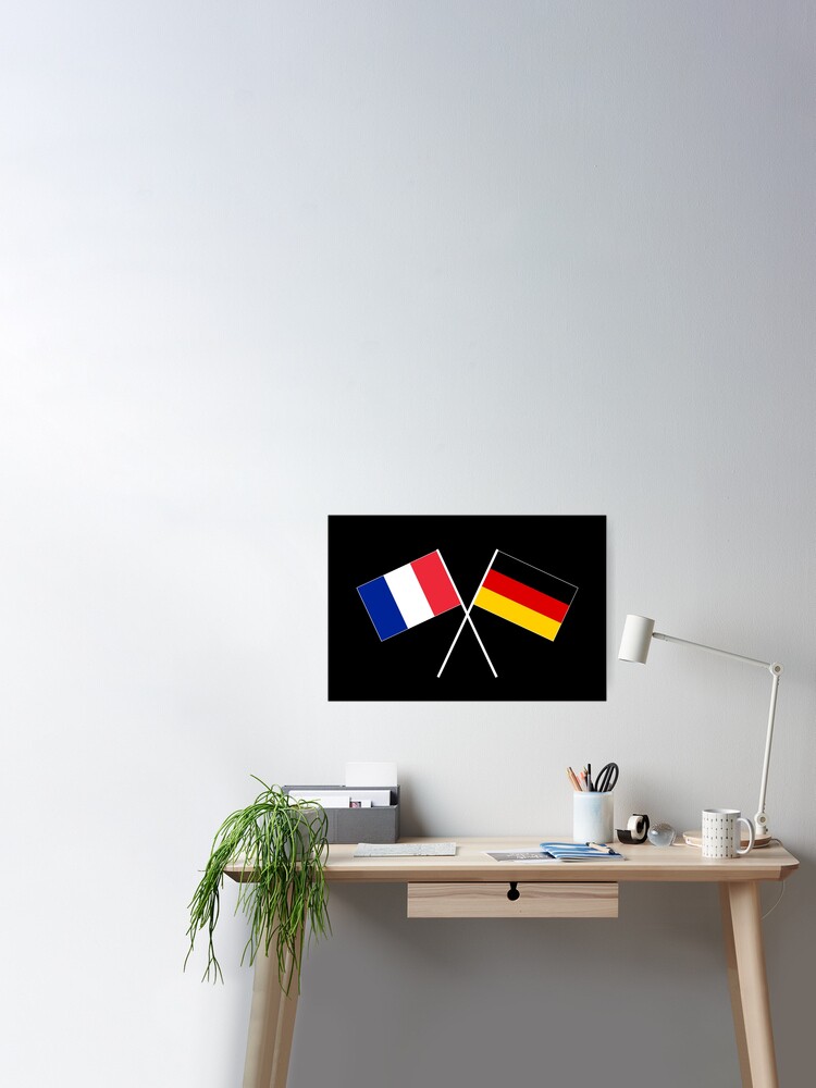 Poster mit deutsch-französische Freundschaft EU Europa Flagge