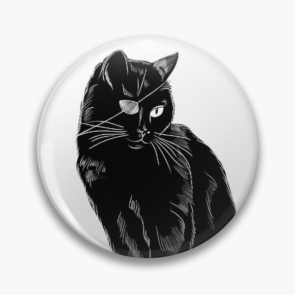 Item preview, Blacktail - Black Cat illustrated portrait designed and sold by JustineLecouffe.