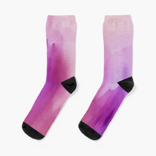 Pinks & Purple Watercolor Positive Space Socks