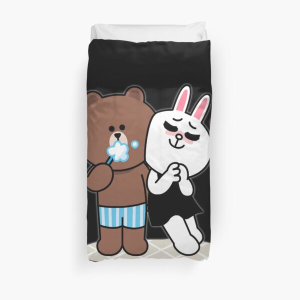 Lindo oso pardo y conejito Funda nórdica