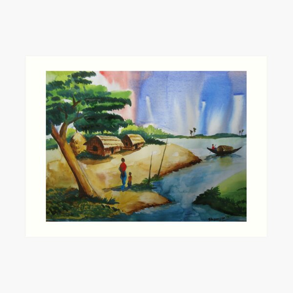 Village landscape of Bangladesh Art Print