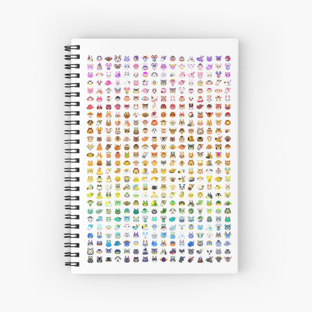 Animal Crossing Villager Rainbow Spiral Notebook