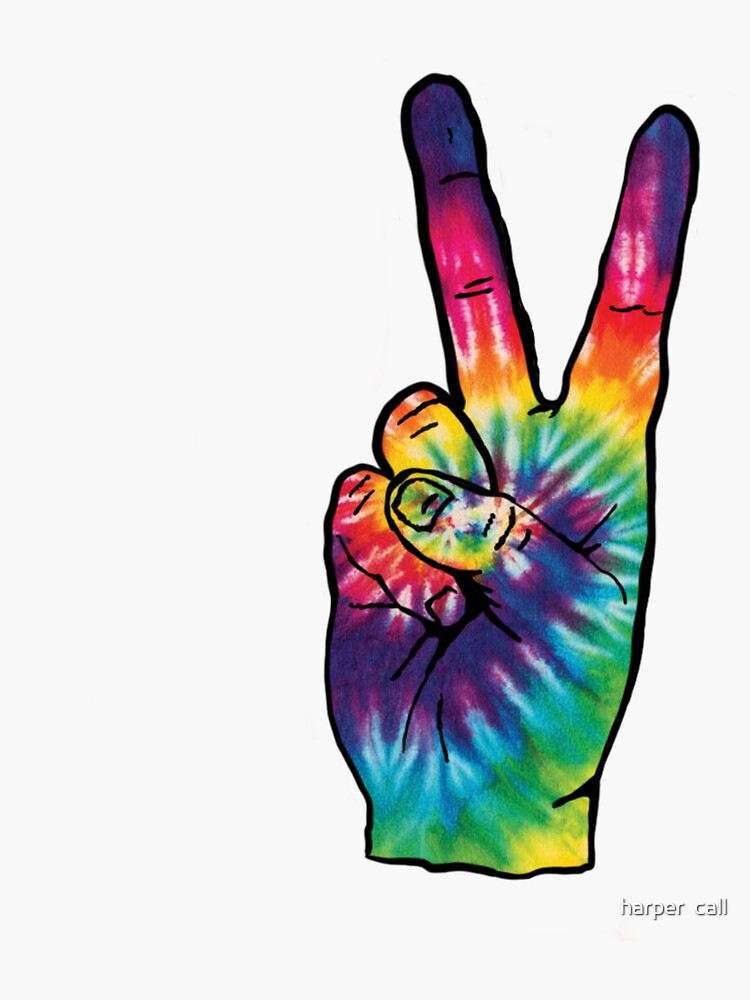 Tie Dye Peace Sign Sticker Sticker For Sale By Harpergrace07 Redbubble 