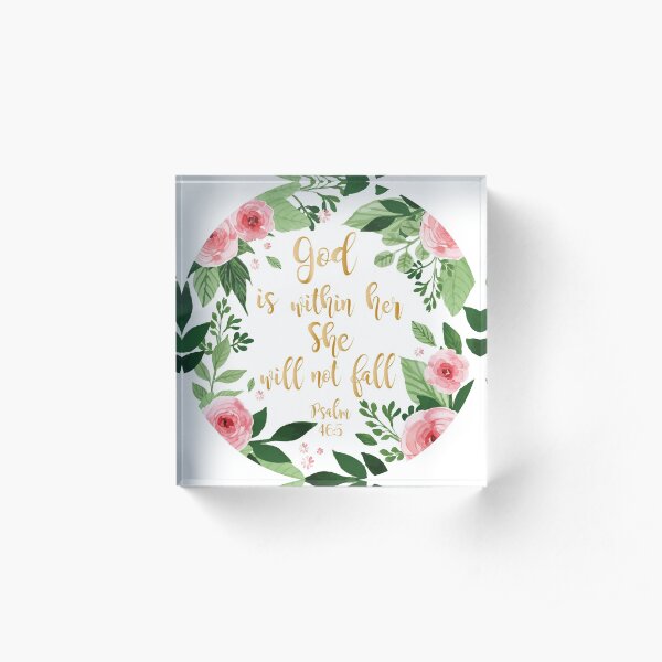 Psalms 46:5 watercolor Acrylic Block