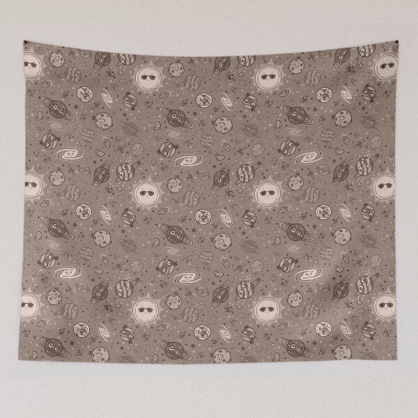 Item preview, Cartoon Space Pattern - Sepia designed and sold by chayground.
