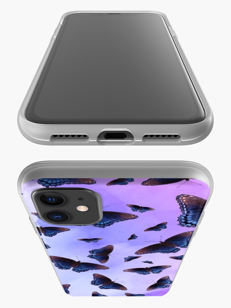 Alternate view of Blue Wing Butterflies Evening Purple Haze iPhone Case & Cover