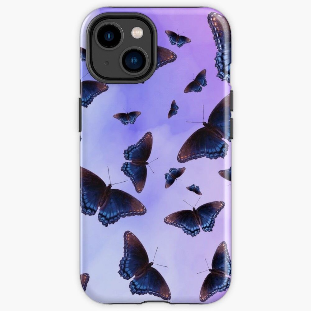 Blue Wing Butterflies Evening Purple Haze iPhone Case