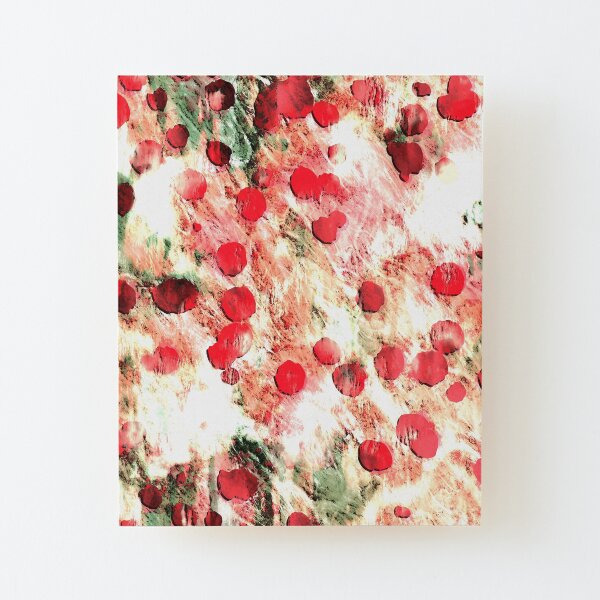 Pink Red Dirty Polka Dot Grunge Wood Mounted Print