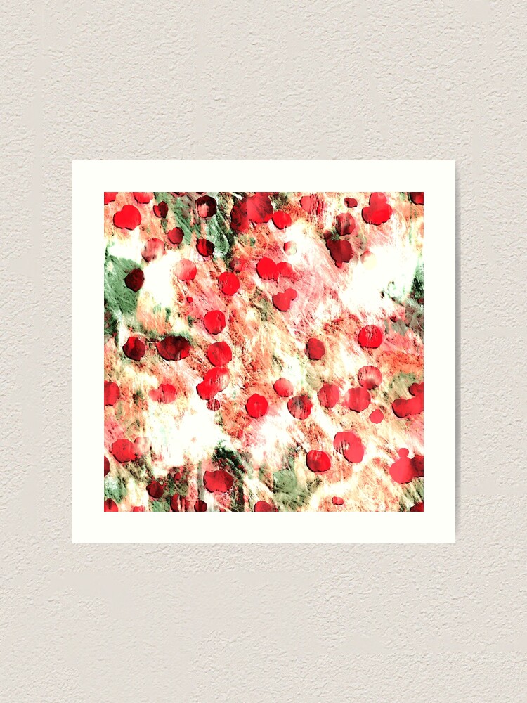 Alternate view of Pink Red Dirty Polka Dot Grunge Art Print