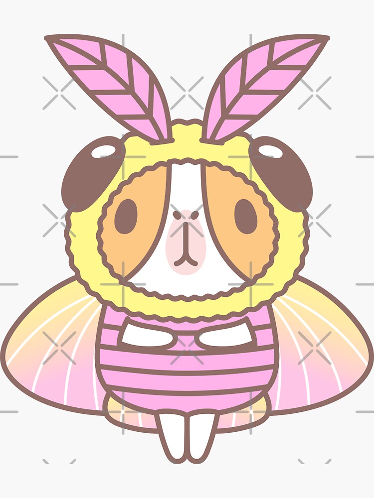Guinea pig in Rosy Maple Moth Costume by Miri-Noristudio