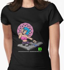 Enlightened DJ Girl - July 2012 CRUNKECOWEAR.NET BEGREENRECORDS.NET Women's Fitted T-Shirt