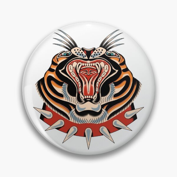 Item preview, Tiger king traditional tattoo designed and sold by SuburbanStoic.