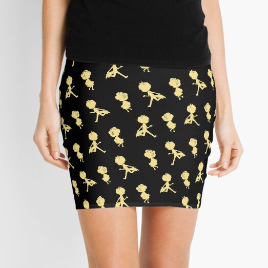The Chase (Pattern - Golden Yellow &amp; Black) Mini Skirt