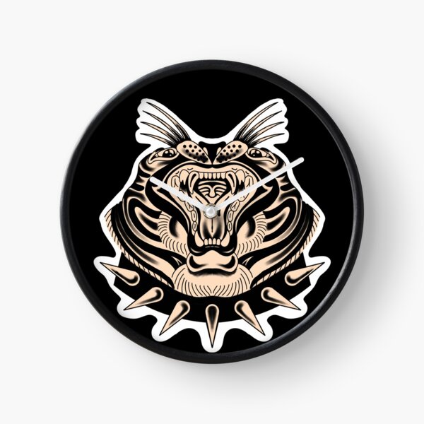 Vista previa del artículo con la obra «Tatuaje tradicional del rey tigre Blackwork», diseñado y vendido por SuburbanStoic.