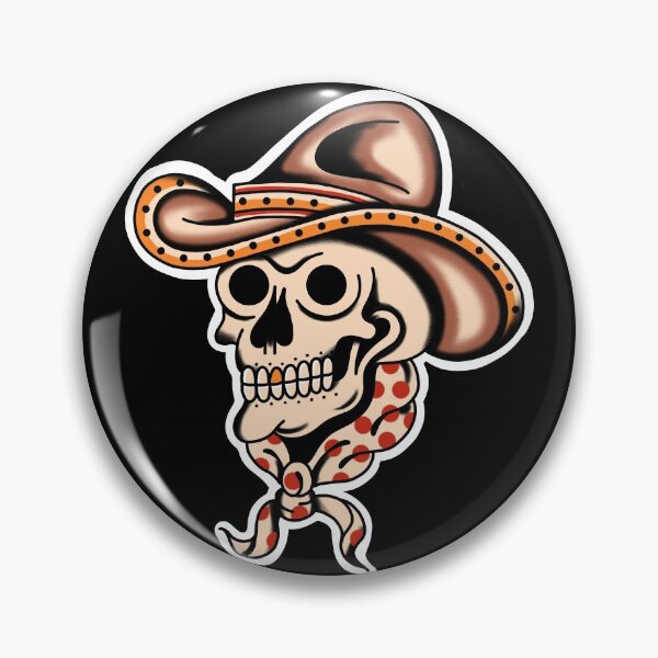 Item preview, Tattoo traditional skull cowboy bandana designed and sold by SuburbanStoic.