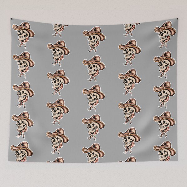 Item preview, Tattoo traditional skull cowboy bandana designed and sold by SuburbanStoic.