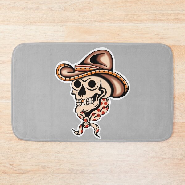 Item preview, Tattoo traditional skull cowboy bandana designed and sold by SuburbanStoic.