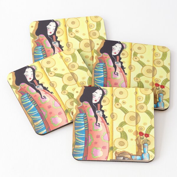 Item preview, Geisha with red kimono designed and sold by adeillustrator.