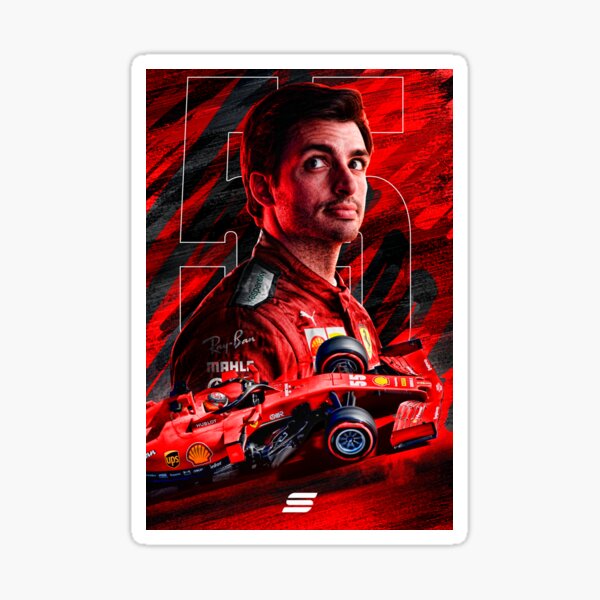 Carlos Sainz Ferrari Poster Pegatina