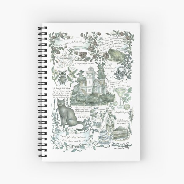 Practical Magic Inspired Journal Page Spiral Notebook