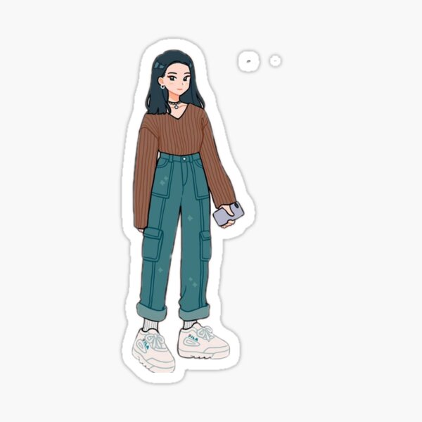Aesthetic Girl Drawing Sticker By Barberini Redbubble