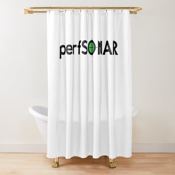 perfSONAR Logo - Black on White Shower Curtain