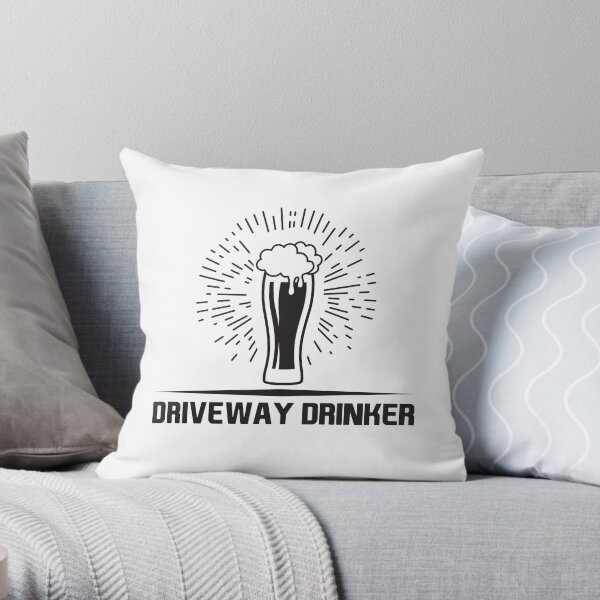 Driveway Drinker Throw Pillow