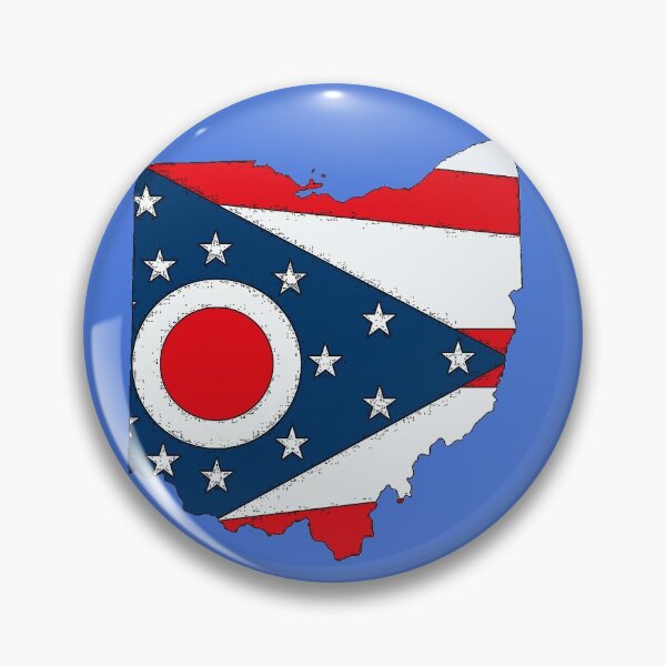 Item preview, Ohio Map with Ohio State Flag designed and sold by Havocgirl.