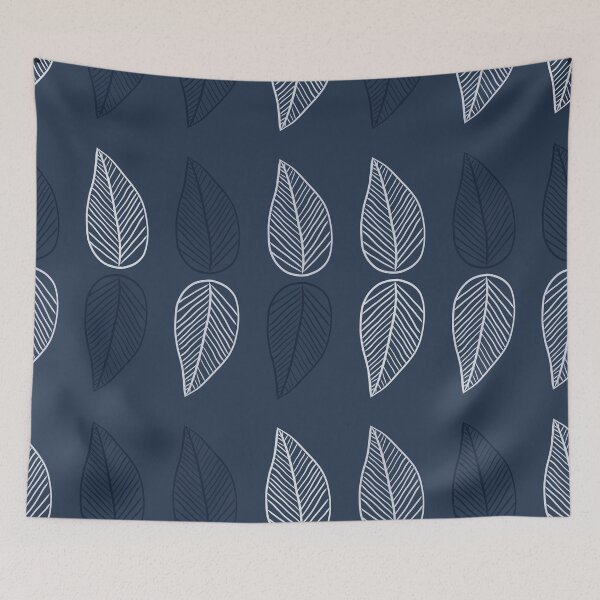 Item preview,  Skeleton Leaves in Indigo designed and sold by Annette Chabidon Studio.