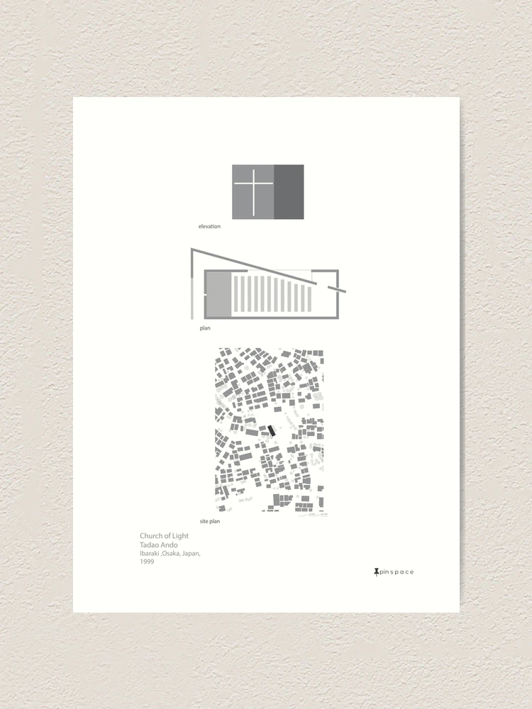 The Church of Light, Osaka, Japan, 1999- Architecture Drawing