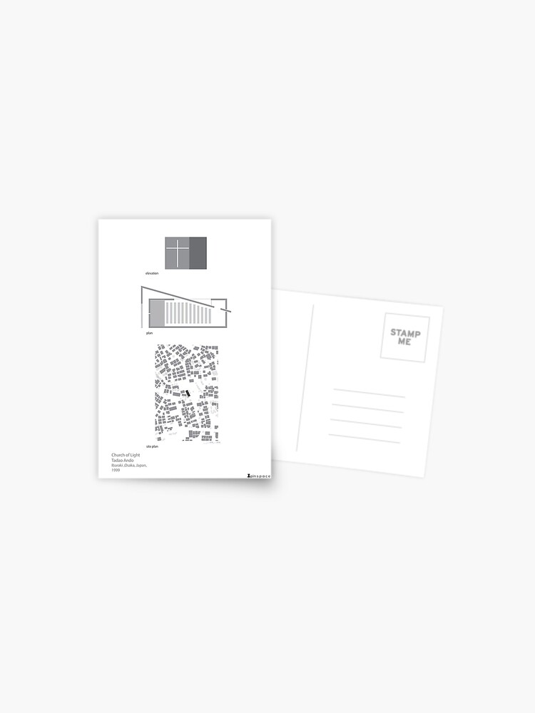 The Church Of Light Osaka Japan 1999 Architecture Drawing Postcard By Pinspace Redbubble