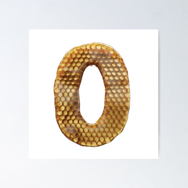 Item preview, 0 Number 3d Honey Numbers Font designed and sold by HelloFromAja.