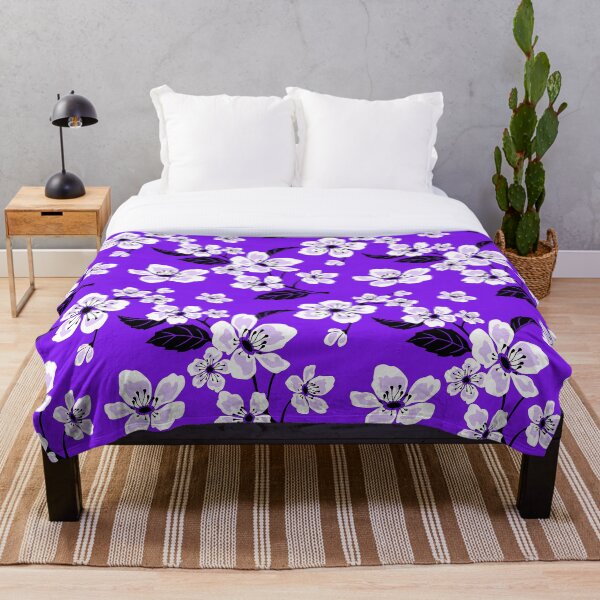 Item preview, Purple & White Sakura Cherry Tree Flower Blooms - Aloha - Hawaiian Floral Pattern designed and sold by PIPAArtHomeDeco.