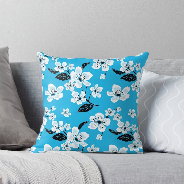 Item preview, Blue & White Sakura Cherry Tree Flower Blooms - Aloha - Hawaiian Floral Pattern designed and sold by PIPAArtHomeDeco.