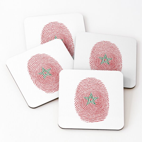 Item preview, Morocco Flag on a stylish design fingerprint designed and sold by ArabCorner.