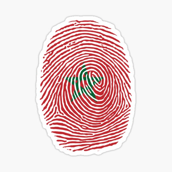 Morocco Flag on a stylish design fingerprint Sticker