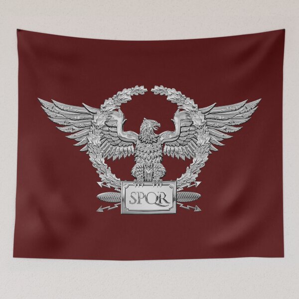 Item preview, Silver Roman Imperial Eagle - SPQR Special Edition over Red Velvet designed and sold by Serge Averbukh Art Studio.