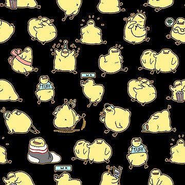 Artwork thumbnail, Fat Birdblob Pattern - Black by Sabtastic