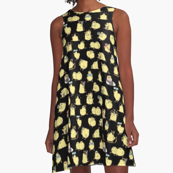 Fat Birdblob Pattern - Black A-Line Dress