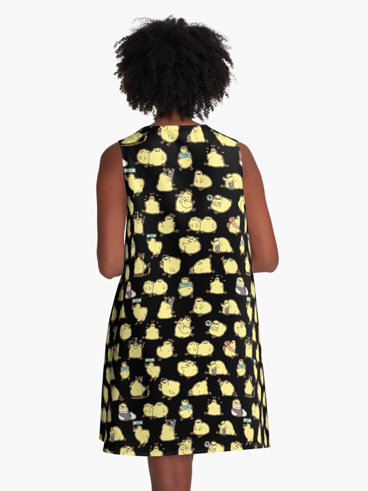 Thumbnail 3 of 4, A-Line Dress, Fat Birdblob Pattern - Black designed and sold by Sabtastic.